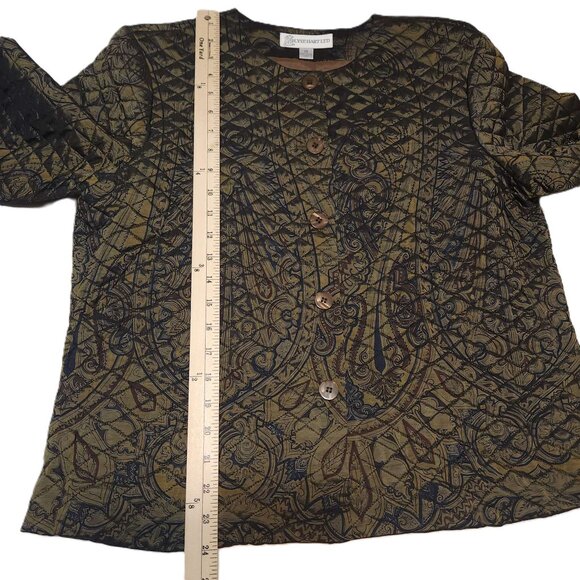 ❤️ 4/$20 I-Lyse Hart skirt & jacket set outfit Size 14 Slight iridescence - Picture 6 of 14